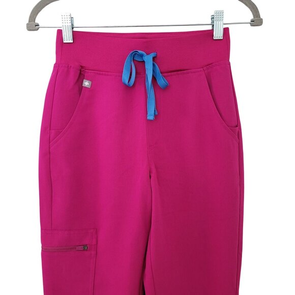 Figs High Waisted Zamora Petite Jogger Scrub Pants Womens Size XXS/P Pink NWT - Picture 5 of 7